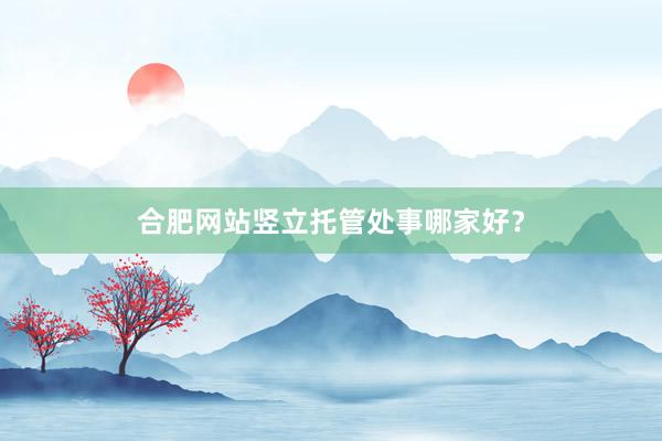 合肥网站竖立托管处事哪家好？