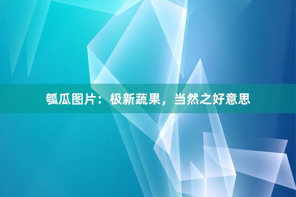 瓠瓜图片：极新蔬果，当然之好意思
